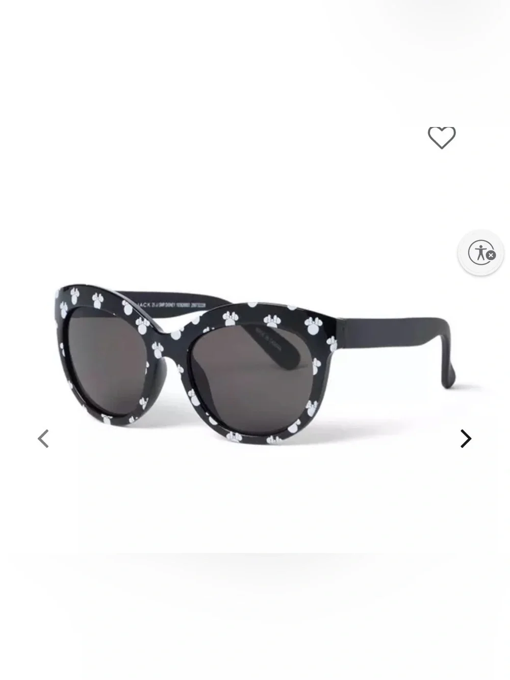Janie and Jack Black Sunglasses with White Mickey Head Print Disney.